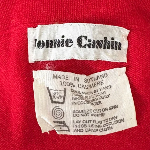 Bonnie Cashin SweaterCashmere Cowl Funnel Neck Red Knit Vintage 1970s HTF